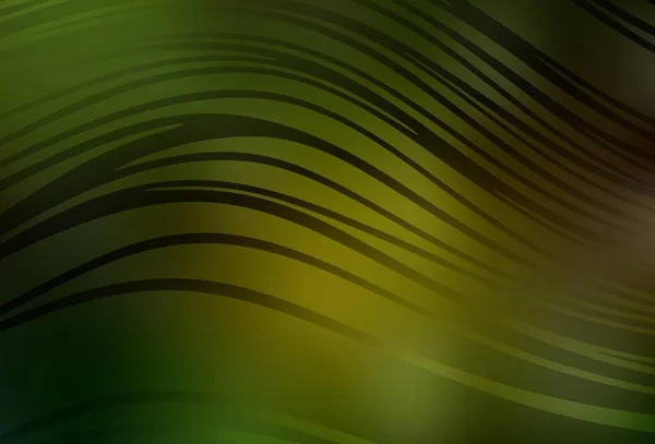 Темно Зеленый Желтый Векторный Узор Мокрыми Линиями Совершенно Новая Красочная — стоковый вектор