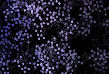 Yapay zeka yapısına sahip koyu mor vektör şablonu. Yapay zekanın bağlantı ve noktalarıyla soyut illüstrasyon. Zeka ve yenilik reklamları için şablon.