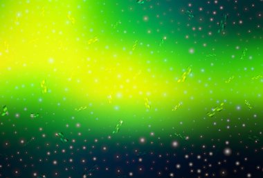 Koyu yeşil, karnaval tarzında sarı vektör şablonu. Noel tarzında renkli bir tasarım ve eğilim. Harfler ve tipografi için şablon.