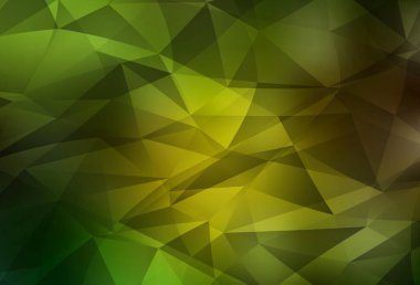 Koyu yeşil, sarı vektör soyut çokgen desen. Zarif üçgenleri olan soyut çizimler. Pankartın için tamamen yeni bir şablon.