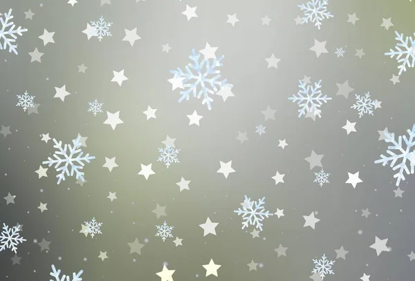 Light Gray Vector Layout Bright Snowflakes Stars Colorful Decorative Design — Stock Vector