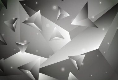 Açık gri vektör çokgen desen. Gradyanı olan zarif parlak çokgen çizimi. Dizaynınız için üçgen desen.