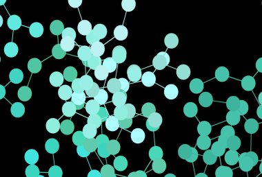 Koyu yeşil vektör arkaplanı ve yapay zeka verileri. Yapay zekanın bağlantı ve noktalarıyla soyut illüstrasyon. Bilim için desen, geleceksel tasarımlar..