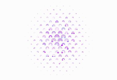 Açık mavi, gökkuşaklı kırmızı vektör dokusu, bulutlar. Gökkuşağı ve bulut şekilli dekoratif çizimler. Olayları desteklemek için tasarım.