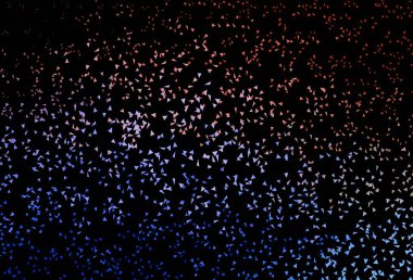 Koyu mavi, kırmızı vektör arkaplan, çizgiler, üçgenler. Soyut arkaplanda renkli eğimli üçgenler. Web siteniz için basit tasarım.