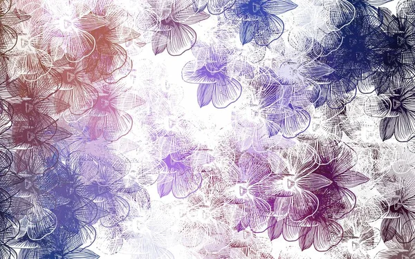 Ανοιχτό Μπλε Κόκκινο Διάνυσμα Φυσικό Φόντο Λουλούδια Αφηρημένη Εικόνα Λουλούδια — Διανυσματικό Αρχείο