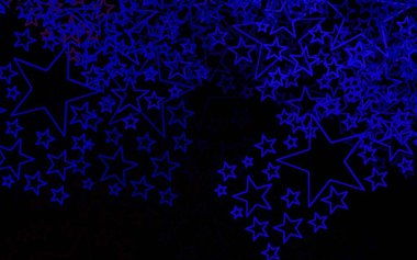 Koyu mavi, gökyüzü yıldızlı kırmızı vektör şablonu. Yıldızlı modern geometrik soyut çizim. Astronomi web siteleri için desen.