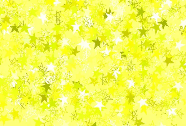 Светло Зеленый Желтый Векторный Узор Звездами Размытый Декоративный Дизайн Простом — стоковый вектор
