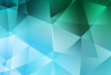 Açık yeşil vektör soyut çokgen şablonu. Zarif üçgenleri olan soyut çizimler. Pankartın için tamamen yeni bir şablon.