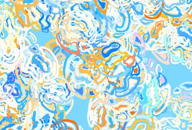 Açık mavi, rastgele şekilli sarı vektör deseni. Renkli rastgele şekillerle modern soyut illüstrasyon. Web siteniz için basit tasarım.