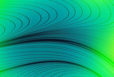 Açık yeşil çizgili vektör deseni. Eğri şekilli yepyeni renkli bir tasvir. Web siteniz için soyut tasarım.