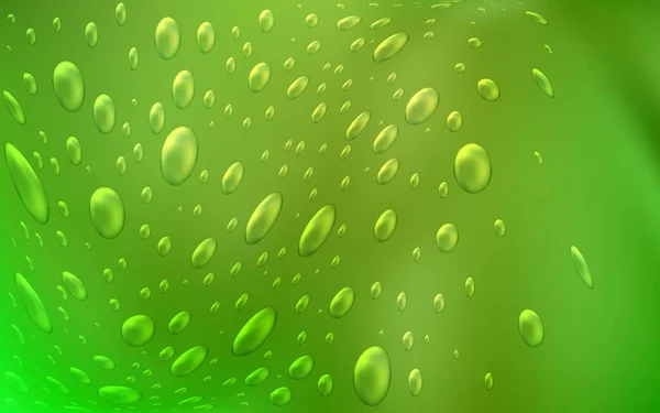 Verde Claro Fondo Vectorial Amarillo Con Puntos Burbujas Borrosas Sobre — Vector de stock