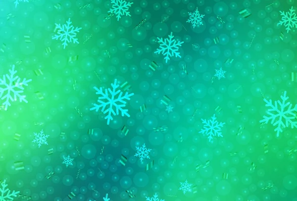 Светло Зеленый Векторный Узор Рождественском Стиле Иллюстрация Градиентными Рождественскими Шарами — стоковый вектор