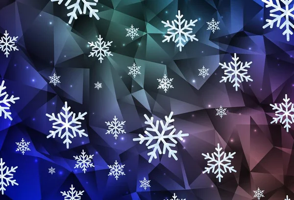 浅蓝色 红色矢量布局与明亮的雪花 色彩艳丽的图画 圣诞风格的雪 新年背景的模板 — 图库矢量图片