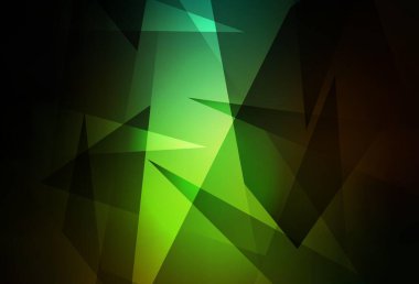 Koyu yeşil, kırmızı vektör şablonu, kristaller, üçgenler. Doğa tarzında üçgenleri olan güzel bir çizim. İniş sayfası için modern şablon.