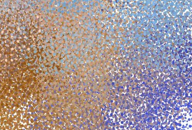 Açık mavi, daire şekilli sarı vektör düzeni. Bulanık yağmur damlaları olan soyut bir çizim. Reklamlar, broşürler için desen.