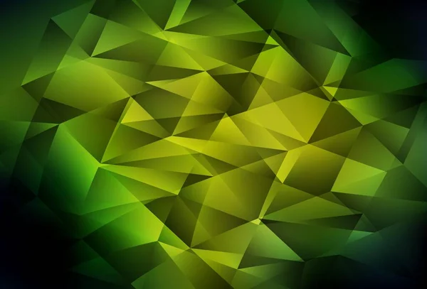 Vert Foncé Fond Vectoriel Jaune Avec Triangles Belle Illustration Avec — Image vectorielle