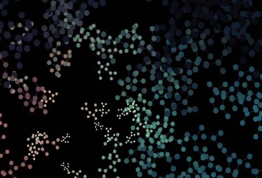 Koyu mavi, kırmızı vektör dokusu ve yapay zeka konsepti. Soyut şablondaki yapay zeka şekilleriyle parlayan illüstrasyon. Siber yeniliklerin tasviri için tasarım.