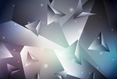 Koyu mavi, kırmızı vektör parlayan üçgen çizim. Zarif üçgenleri olan soyut çizimler. İşiniz için yepyeni bir tasarım..