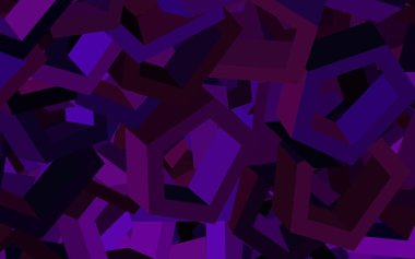 Altıgenli koyu mor vektör arkaplan. Bulanık yüzeyde renkli altıgenlerin çizimi. Marka kitabınız için yeni şablon.