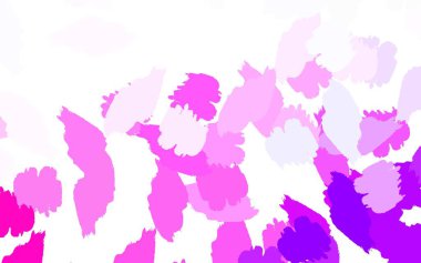Açık Mor, rastgele şekilli pembe vektör deseni. Soyut gradyan şekilli basit renkli çizimler. Web siteniz için basit tasarım.