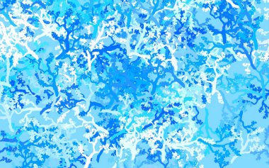 Hafif Mavili vektör çizimi, yapraklı, dallı. Yaprakları ve dalları olan zarif, parlak bir illüstrasyon. Duvar kağıtları, boyama kitapları için desen.