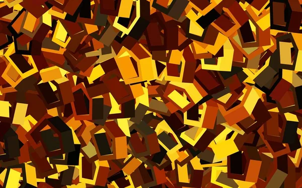 Donker Oranje Vector Template Zeshoekige Stijl Ontwerp Abstracte Stijl Met — Stockvector