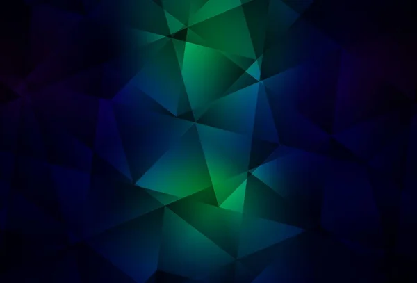 Dark Blue Green Vector Gradient Triangles Template Completely New Color — Stock Vector