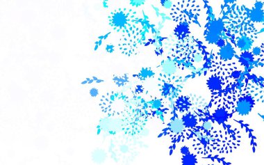 Açık mavi vektör desenli çiçekler, güller. Parlak renkli resimli çiçekler. Markan için şık bir model..