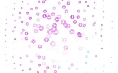 Açık pembe, küreli mavi vektör deseni. Bulanık dekoratif tasarım baloncuklu soyut tarzda. Poster ve web siteleri için tasarım.