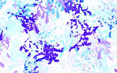 Açık mavi, yeşil vektör karalama düzeni yapraklar, dallar. Yaprakları ve dalları olan zarif, parlak bir illüstrasyon. Web ve broşürler için elle boyanmış tasarım.