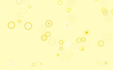 Disklerle açık turuncu vektör dokusu. Parlak renkli soyut çemberlerin olduğu bir resim. Güzel web siteleri için desen.