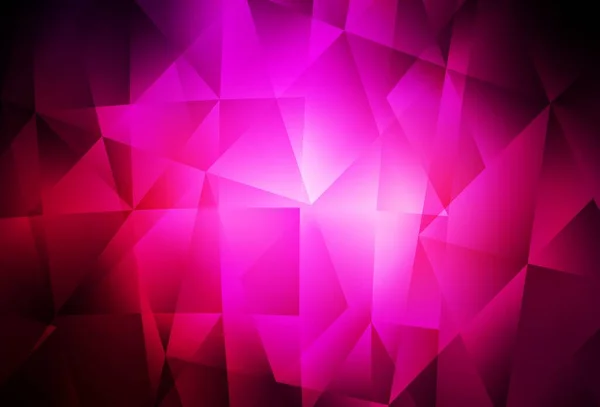 Mörk Rosa Vektor Triangel Mosaik Bakgrund Färgstark Illustration Abstrakt Stil — Stock vektor