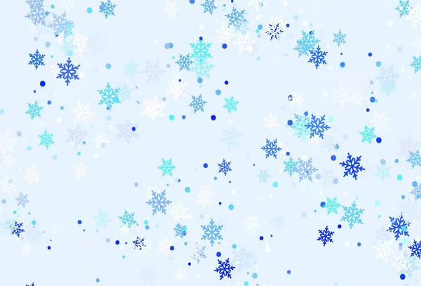 浅绿色矢量图案与圣诞雪花 色彩斑斓的雪花带着抽象背景的渐变 横幅的新年设计 — 图库矢量图片