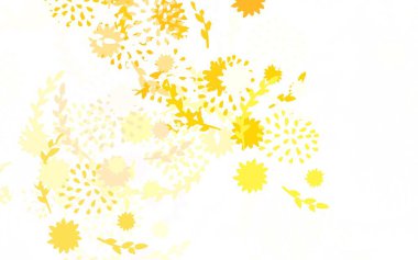 Açık Turuncu vektör çizim şablonu. Çiçeklerle renklendirilmiş çizim şeklinde. Markan için şık bir model..