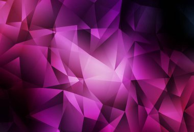 Koyu Mor, Pembe vektör çokgen çizimi. Origami tarzında gradyan ile geometrik çizim. Broşürünüz için yepyeni bir tasarım..