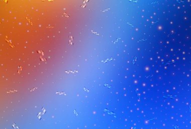 Açık mavi, kırmızı vektör dokusu doğum günü tarzında. Renkli Noel şeyleri ile soyut gradyan çizimi. Üniversitenin tanıtımı için akıllı tasarım.