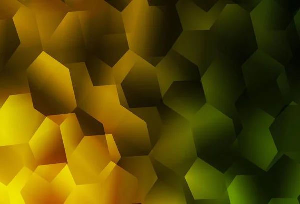 Světle Zelená Žluté Vektorové Pozadí Šestiúhelníky Barevné Šestiúhelníky Rozmazaném Pozadí — Stockový vektor