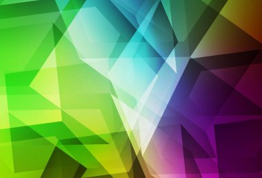 Açık Pembe, yeşil vektör soyut çokgen şablonu. Origami stilinde gradyan ile yaratıcı geometrik illüstrasyon. İş tasarımınız için yepyeni bir tarz.