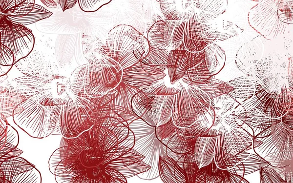 Çiçekli Açık Kırmızı Vektör Soyut Tasarımı Renkli Soyut Karalama Çiçekleri — Stok Vektör