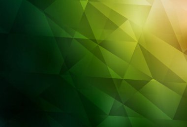 Koyu yeşil, kırmızı vektör çokgen şablon. Üçgenli renkli soyut çizimler. Arkaplanlarınız için desenli desen.