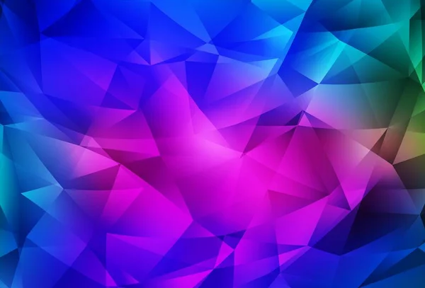 深粉色 蓝色矢量低的多背景 色彩斑斓的三角形抽象图解 全新的横幅模板 — 图库矢量图片
