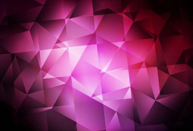 Koyu pembe vektör mozaik arka plan. Üçgenli parlak renkli çizimler. Pankartın için tamamen yeni bir şablon.
