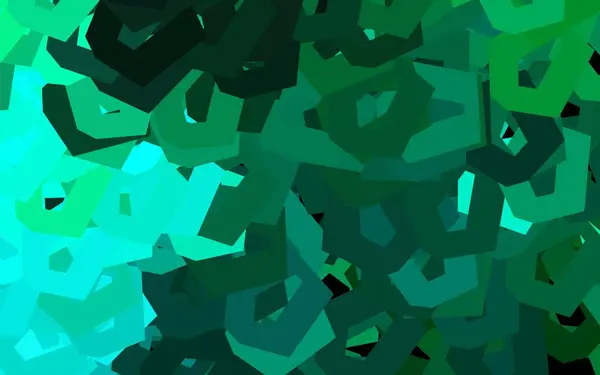 Темно Зелений Векторний Візерунок Барвистими Гексагонами Ілюстрація Набором Барвистих Гексагонів — стоковий вектор