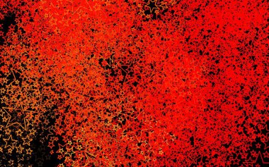 Koyu kırmızı, parlak yıldızlı sarı vektör düzeni. Bulanık arkaplanda gradyanı olan yıldızlar. Astronomi web siteleri için desen.