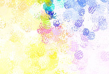 Açık Pembe, Memphis şekilli sarı vektör arkaplan. Modern tarzda değişen renkli kaotik formlar. Web siteniz için basit tasarım.