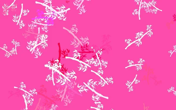Rouge Clair Texture Vectorielle Jaune Doodle Avec Des Branches Illustration — Image vectorielle