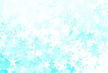 Açık mavi, parlak yıldızlı yeşil vektör düzeni. Soyut şablondaki yıldızlarla dekoratif parlak illüstrasyon. Astroloji web siteleri için desen.