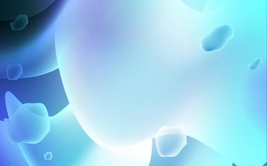 Açık pembe, eğri daireli mavi vektör arkaplan. Değişken çizgileri olan renkli soyut çizimler. Marka kitabı için zarif desen.