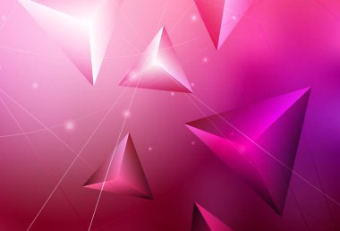 Açık Mor, pembe vektör çokgen arkaplan. Üçgenli parlak renkli çizimler. Marka kitabınız için yeni şablon.